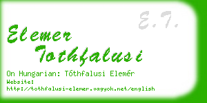 elemer tothfalusi business card